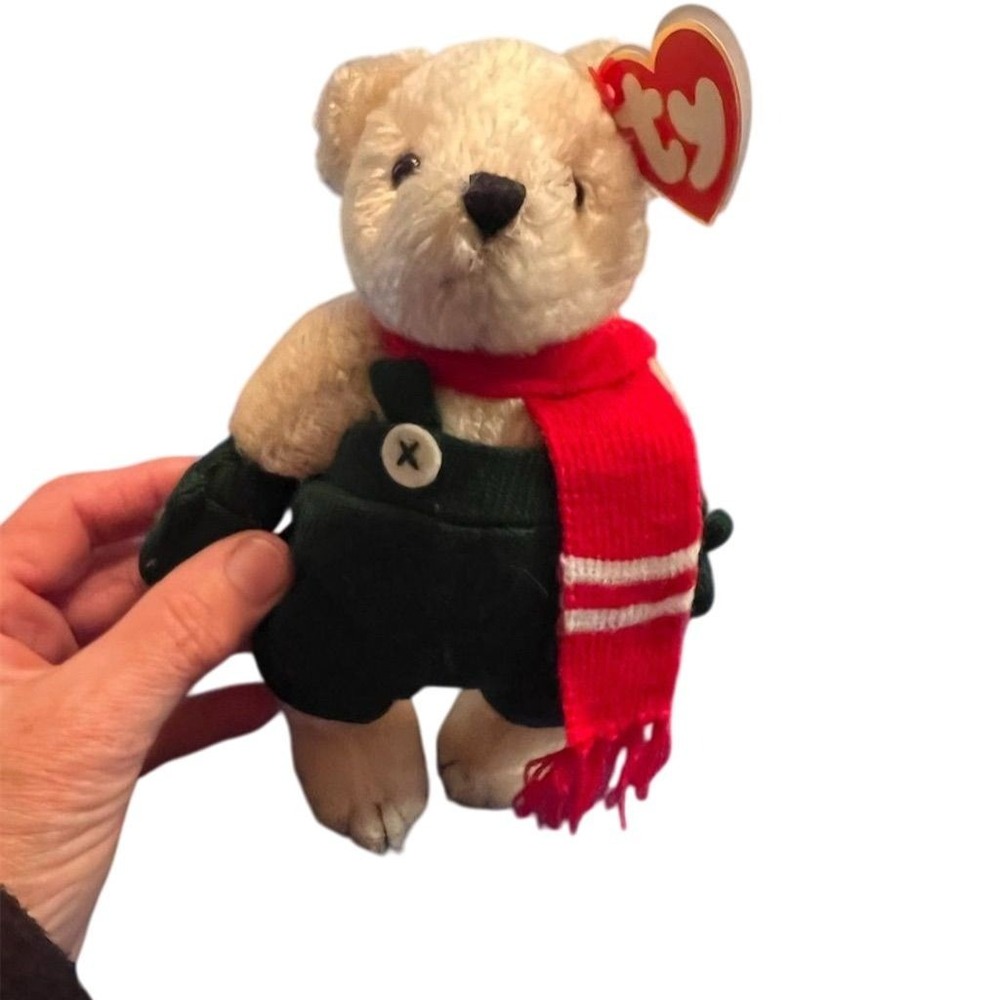 Ty Attic Treasures Weatherby Plush Bear Multicolor Holiday Vintage